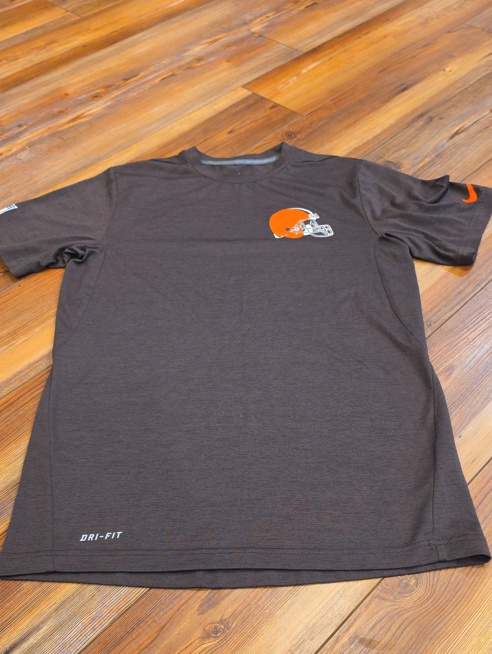 Nike Brown Tee with Orange Football Helmet Graphic